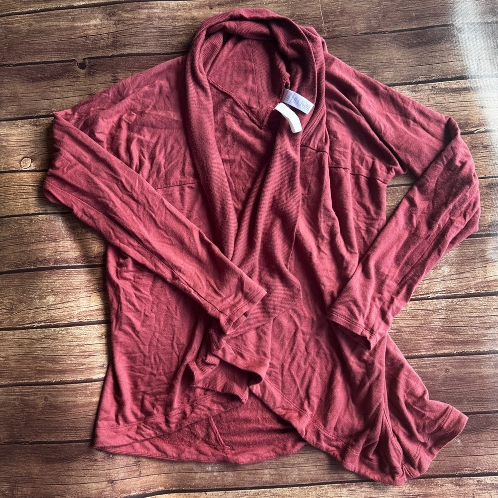 🧶 Athleta Modal Blend Drapey Cardigan - Size Medium - Brick Red